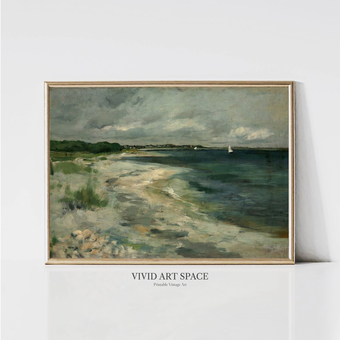 Moody Coast Landscape, Rustic Summer Travel Poster - Image 3