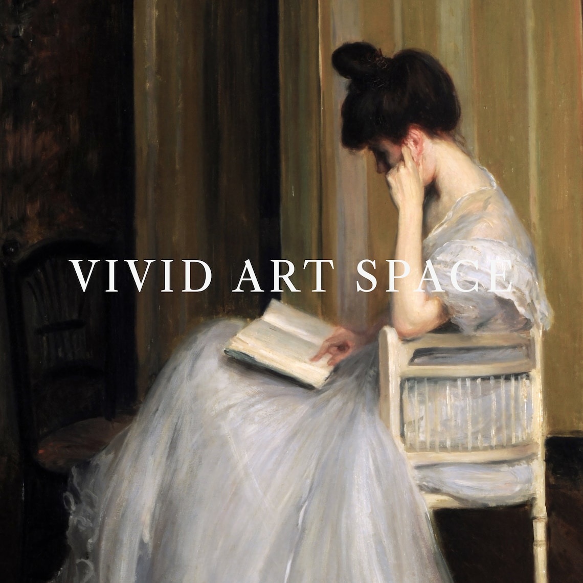Woman Reading Vintage Victorian Portrait Art Print - Image 3