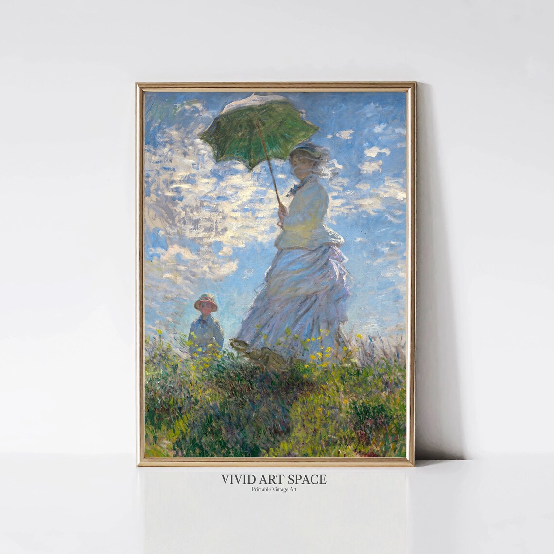 Claude Monet Woman With Parasol, Vintage Portrait Print