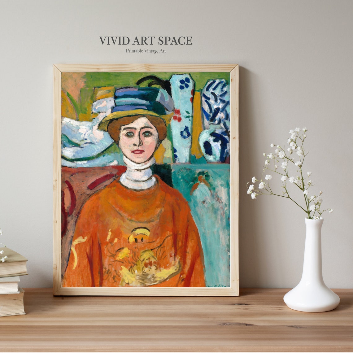 Henri Matisse The Girl With Green Eyes Fauvism Woman Portrait Painting Modern Art Print Printable Wall Art - Image 2
