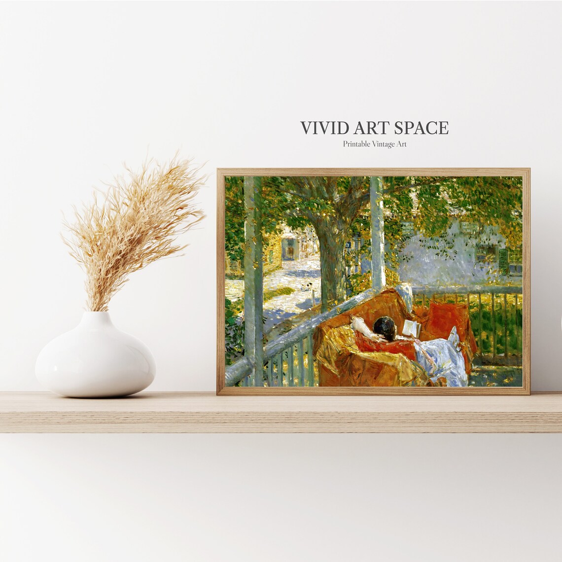 Couch On The Porch Vintage Landscape Painting Art Print - Image 2