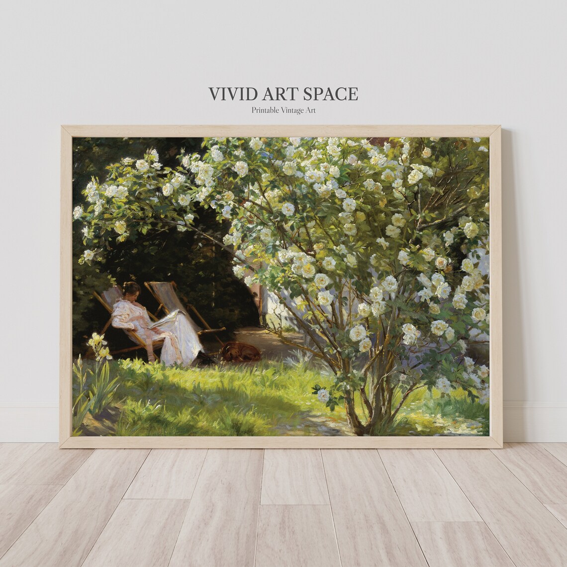 French Garden Country Vintage Landscape Art Print - Image 2