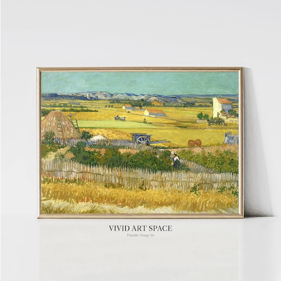 Van Gogh The Harvest Golden Wheat Field Provence Painting Poster