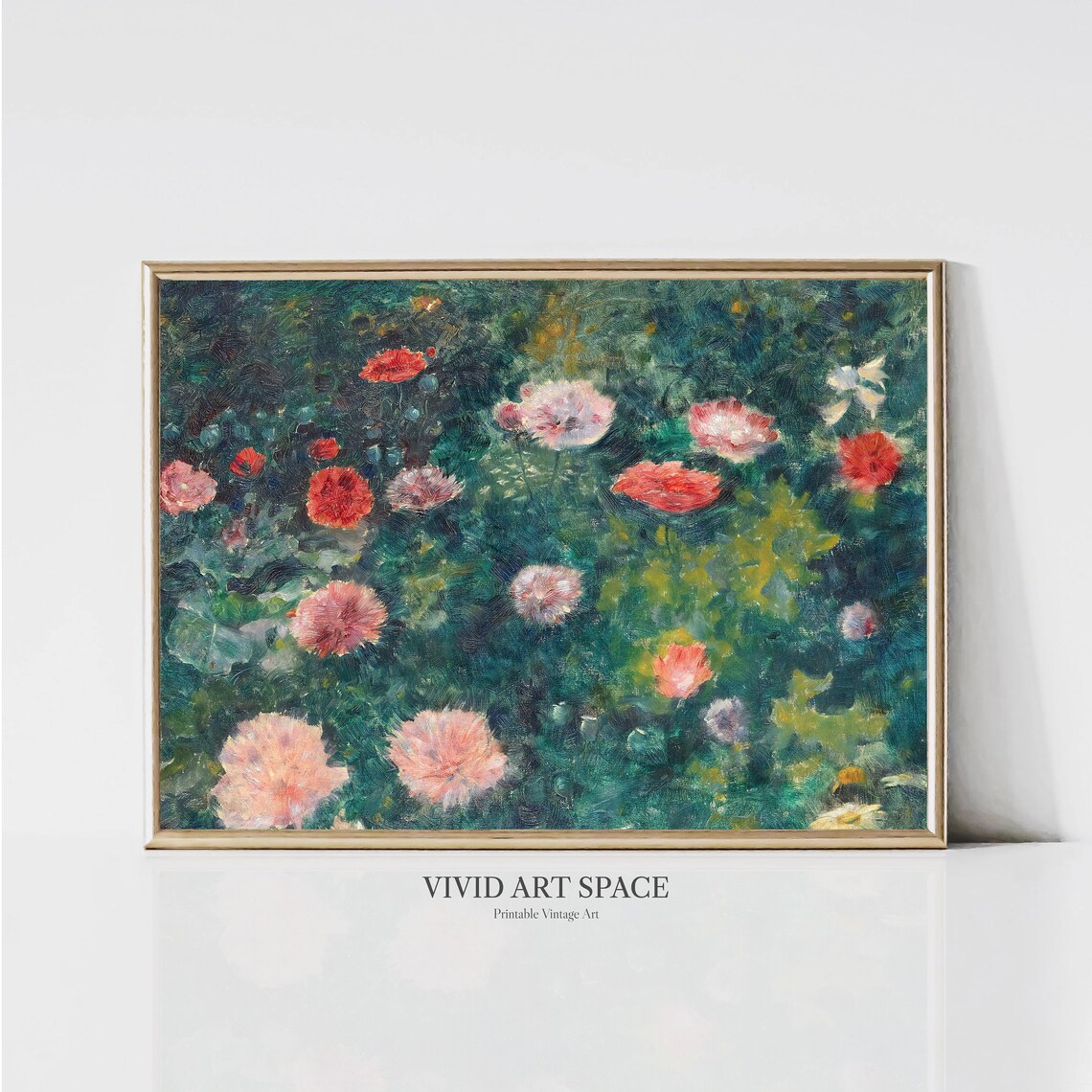 Impressionist Poppy Flower Garden Red Blooming Meadow Poster