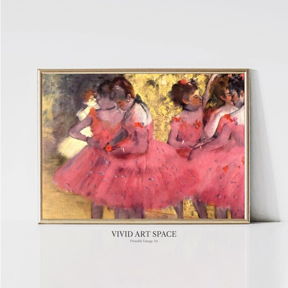 Degas Dancers In Pink Ballet Tutu Backstage Stage Portrait Poster