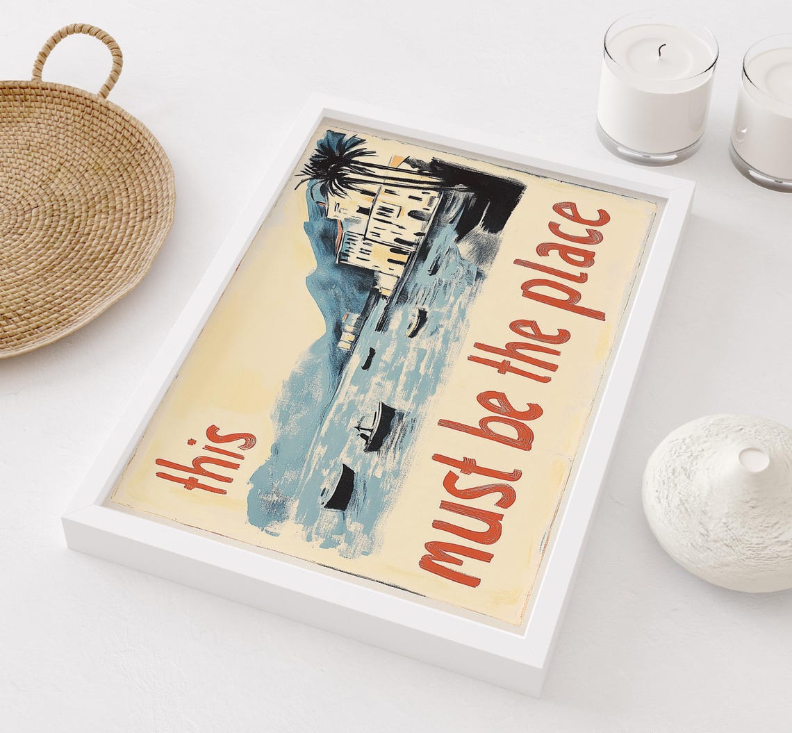 This Must Be The Place Painted Coastal Harbor Scene Travel Poster - Image 2