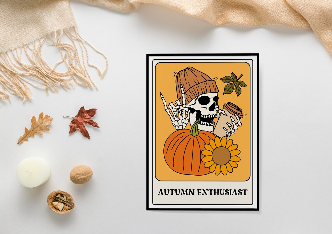 Autumn Enthusiast Tarot Card Style Art Print - Image 2