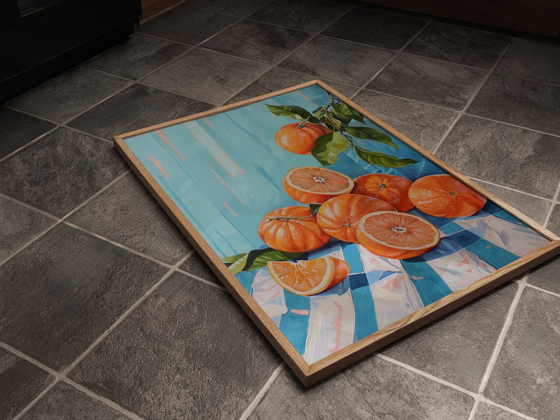 Orange Citrus Fruit Kitchen Art Print, Vintage Retro - Image 3