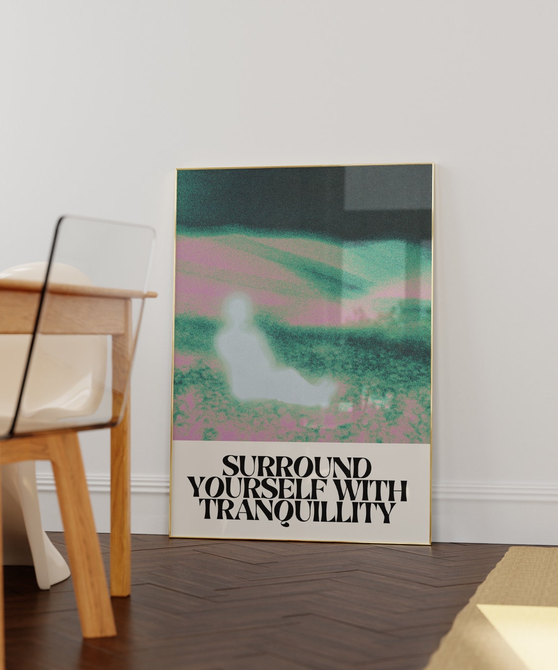 Surround Yourself With Tranquillity Aura Gradient Spiritual Poster - Image 3