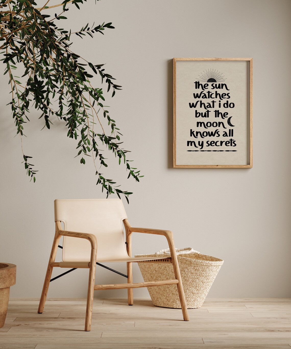 Boho Sun Moon Quote Print, Minimalist Decor - Image 2