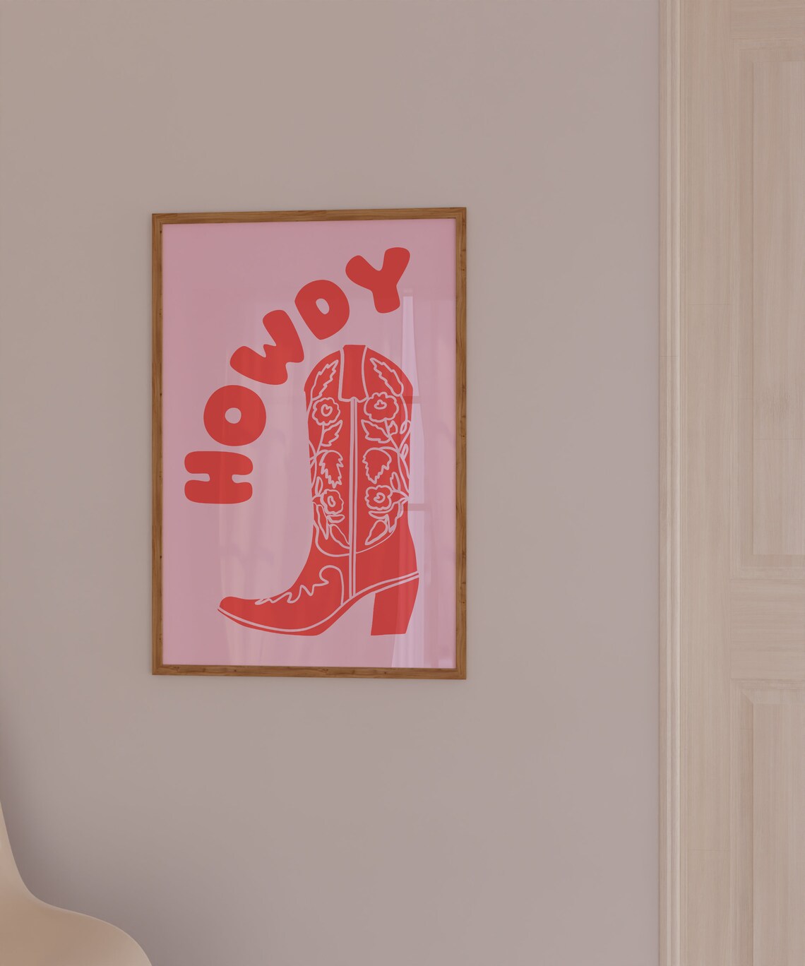 Howdy Cowgirl Boots Print, Western Preppy Art Print - Image 3