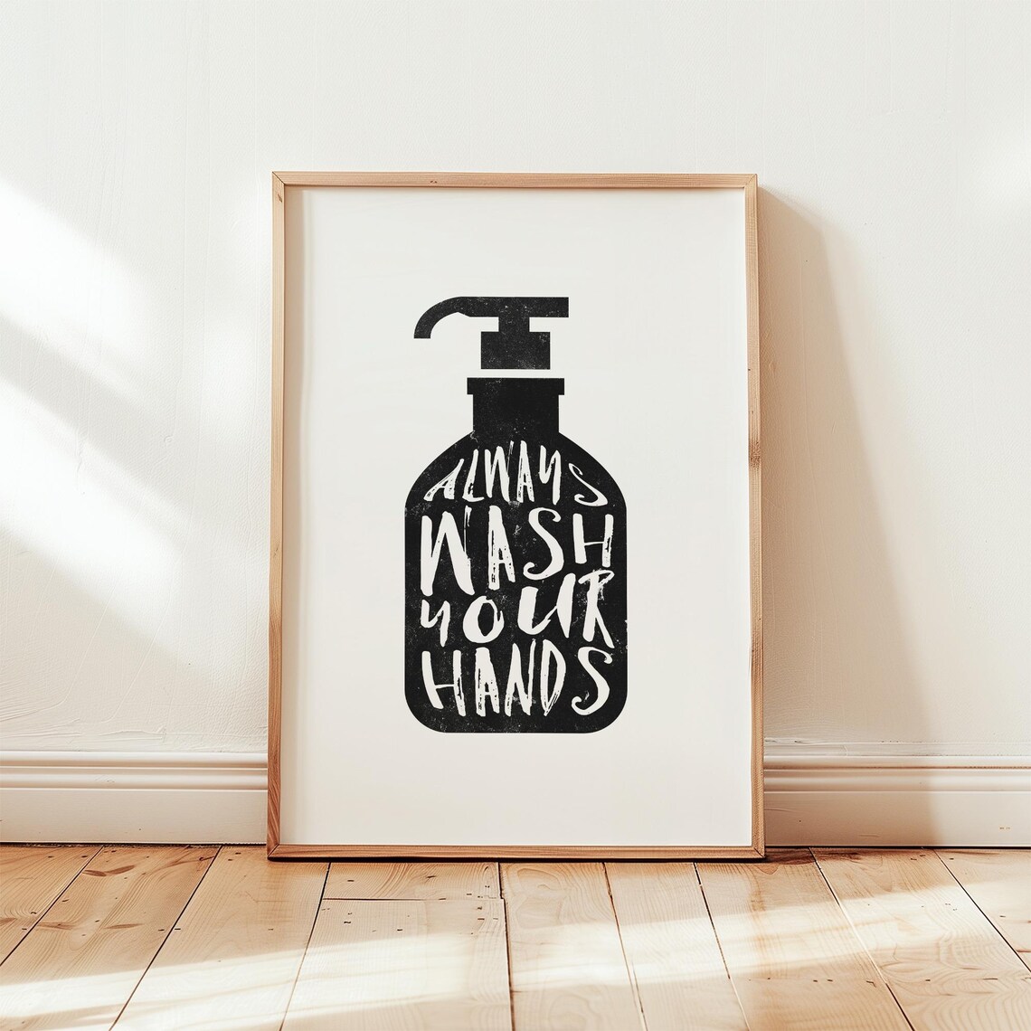 Wash Your Hands Sign, Bathroom Rules Poster