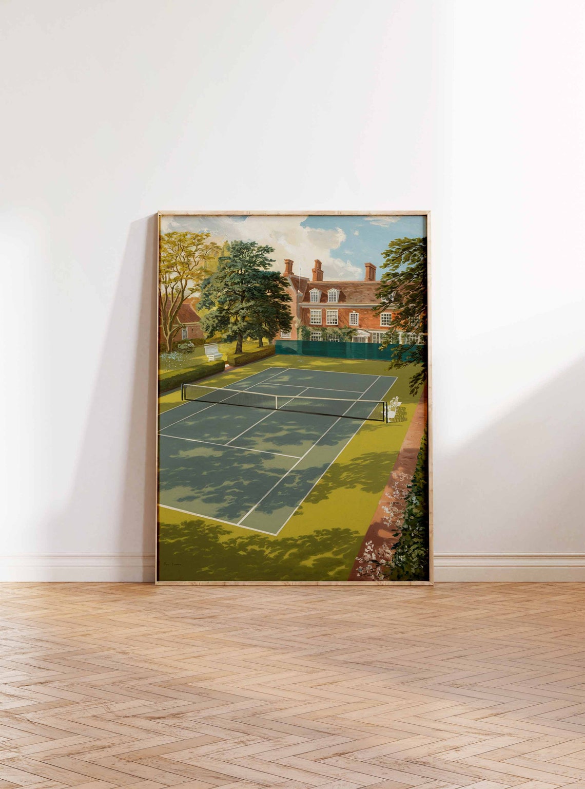 Tennis Poster Tennis Court Art Sports Wall Art Tennis Gift Botanical Print Floral Art Tennis Decor Sport Poster Wall Art Poster - Image 3