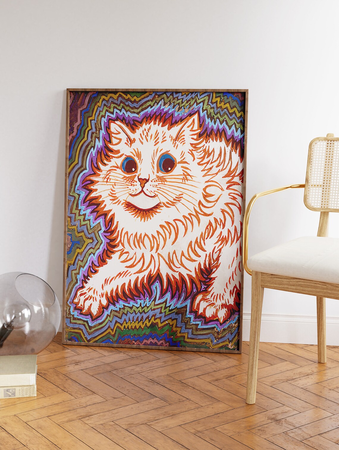 Louis Wain Cat Art Print, Psychedelic Style - Image 3