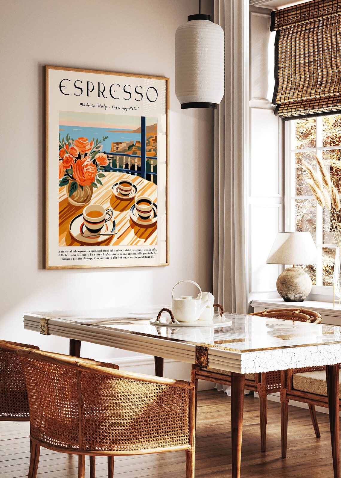 Coffee Poster, Italian Espresso Retro Kitchen Art - Image 2