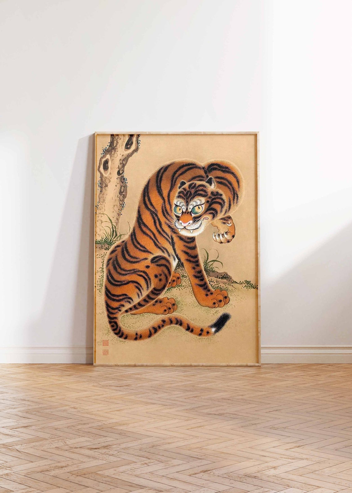 Vintage Japanese Tiger Ukiyo-e Style Jungle Wildlife Art Poster - Image 2