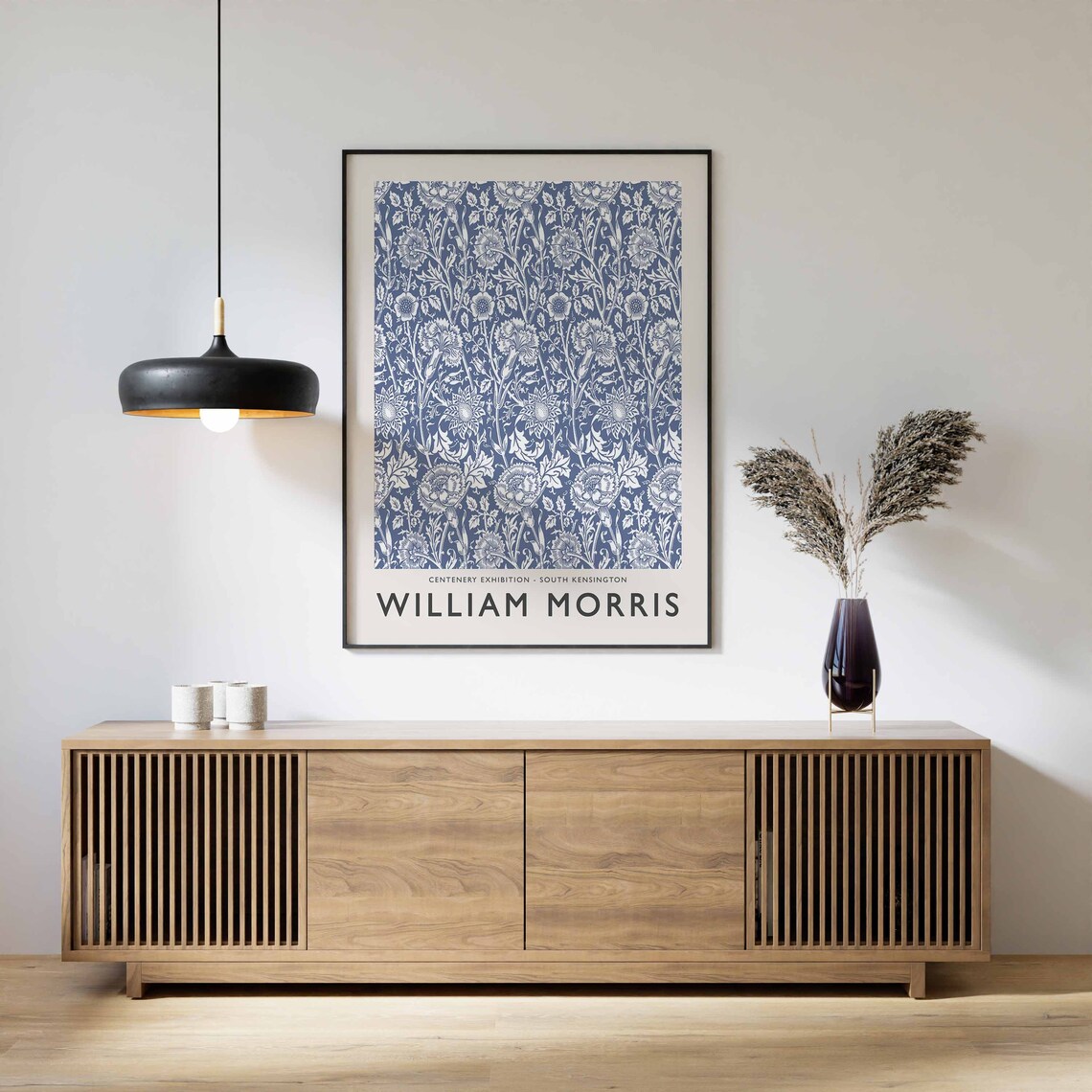 William Morris Blue Floral Exhibition Art Print - Image 3