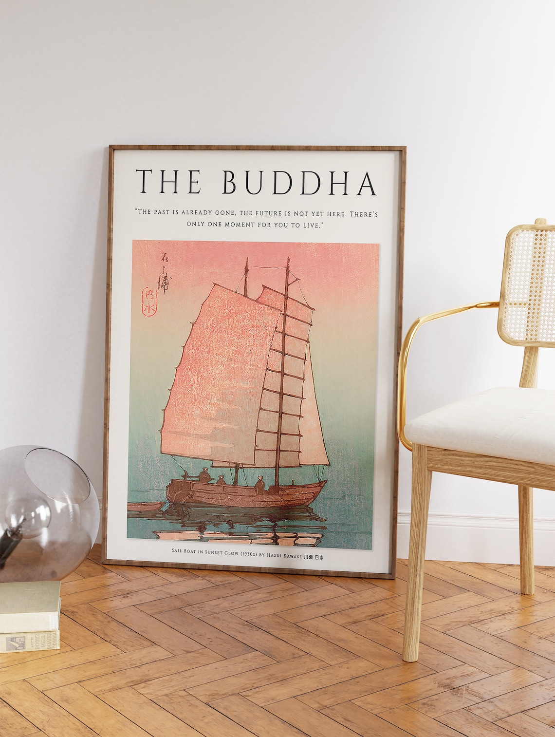 Buddhist Art Poster, Japanese Spiritual Floral Print - Image 3
