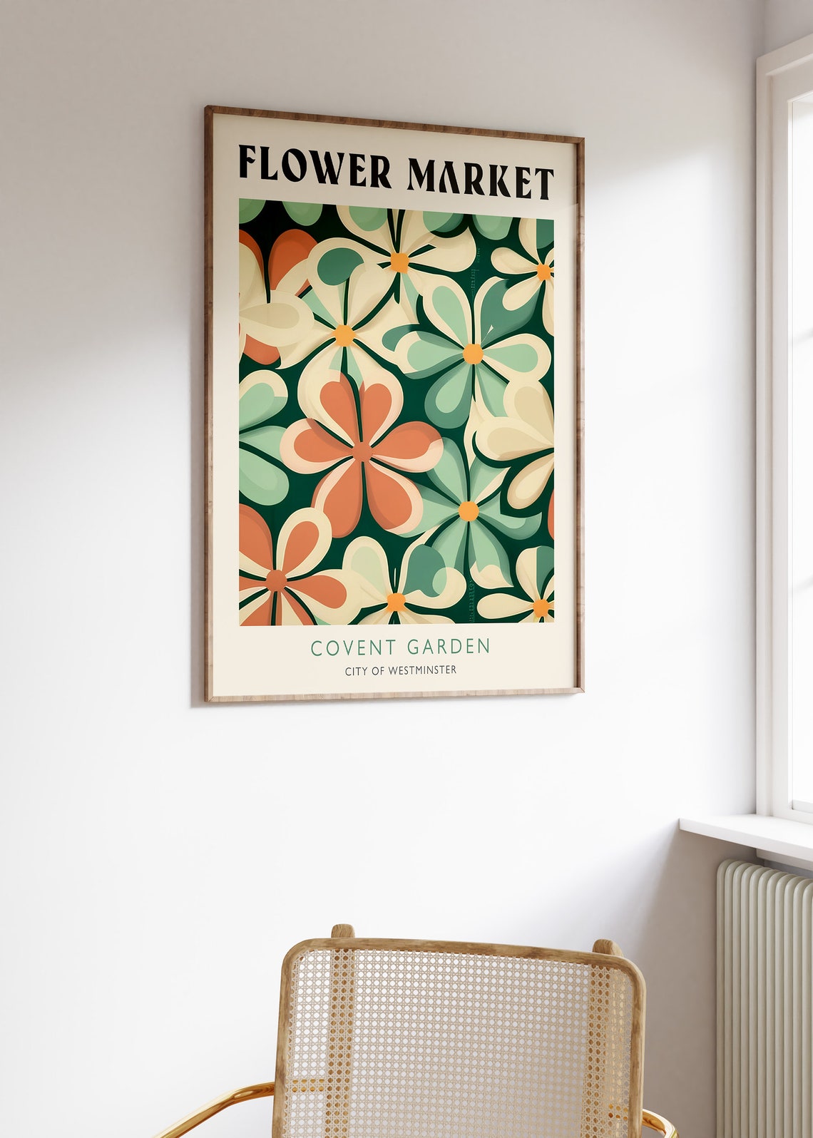 Flower Market Covent Garden Retro Floral Pattern Wall Poster - Image 3
