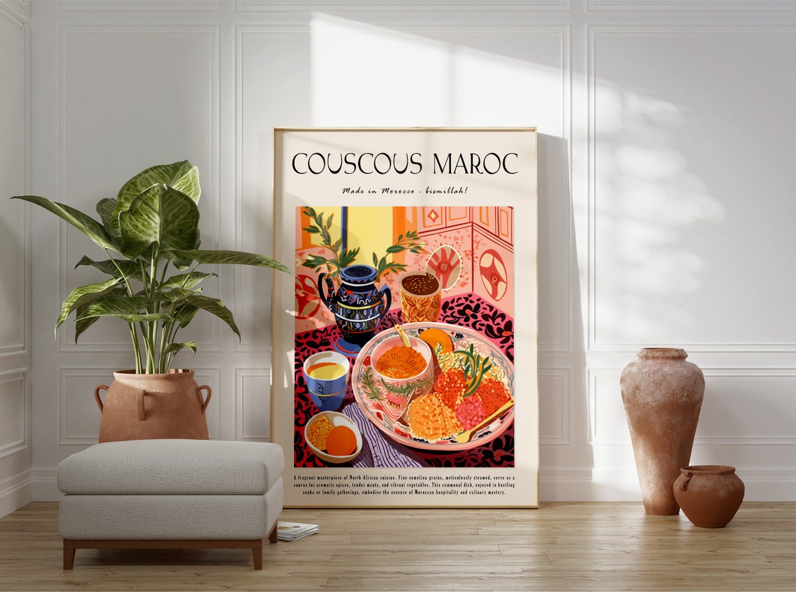 Couscous Maroc Made In Morocco Bismillah Kitchen Art Poster Gift - Image 2