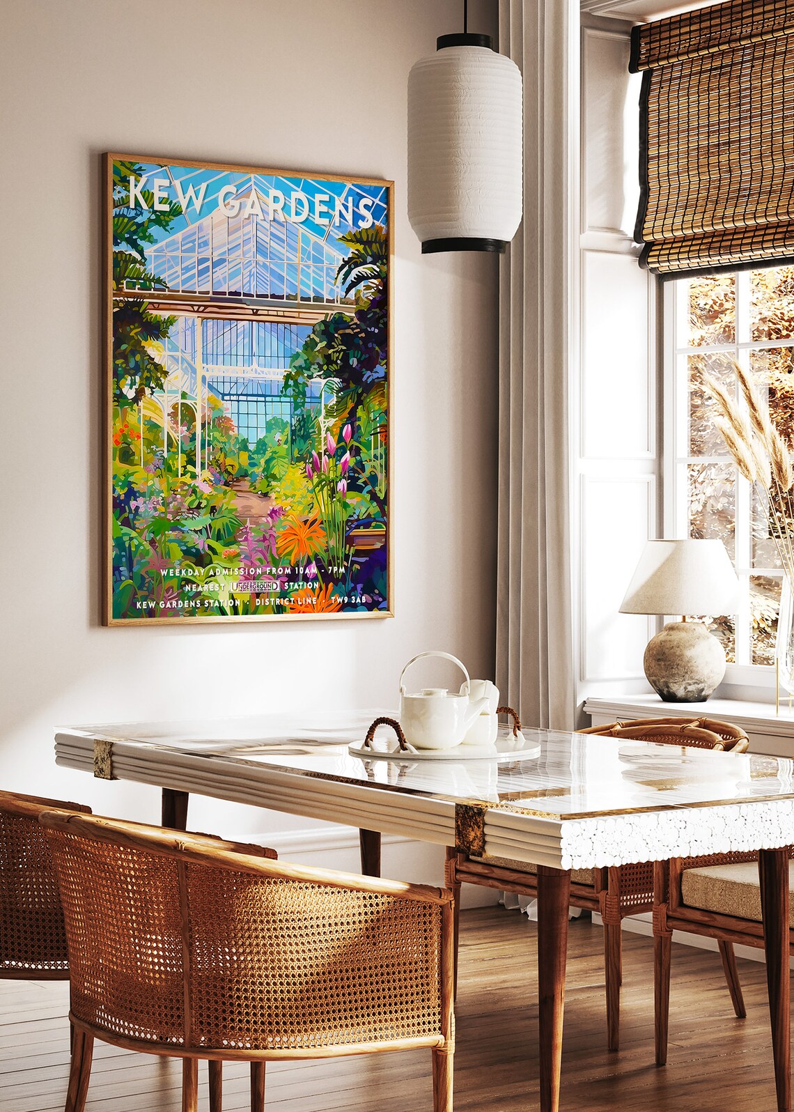Kew Gardens London Victorian Glasshouse Floral Jungle Poster - Image 3