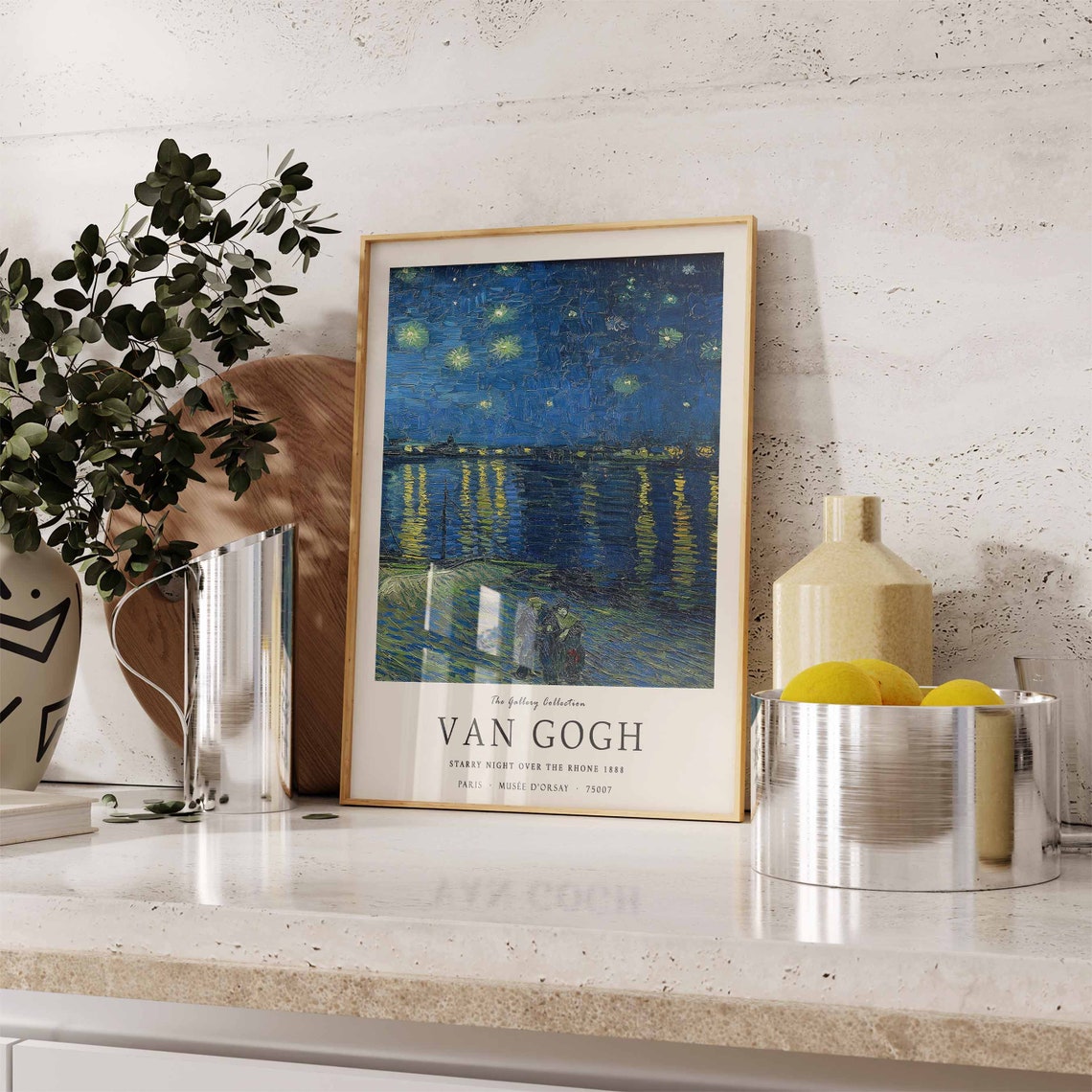 Van Gogh Starry Night Over The Rhone 1888 Museum Gallery Poster - Image 3