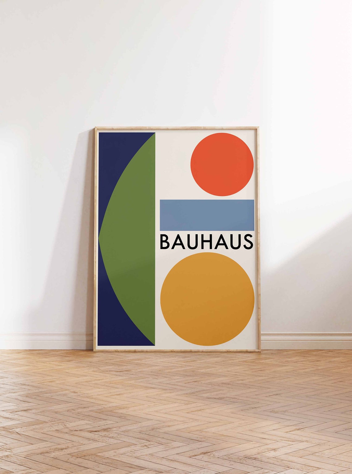Bauhaus Bold Circles Retro Mid Century Abstract Modernist Art Poster - Image 2