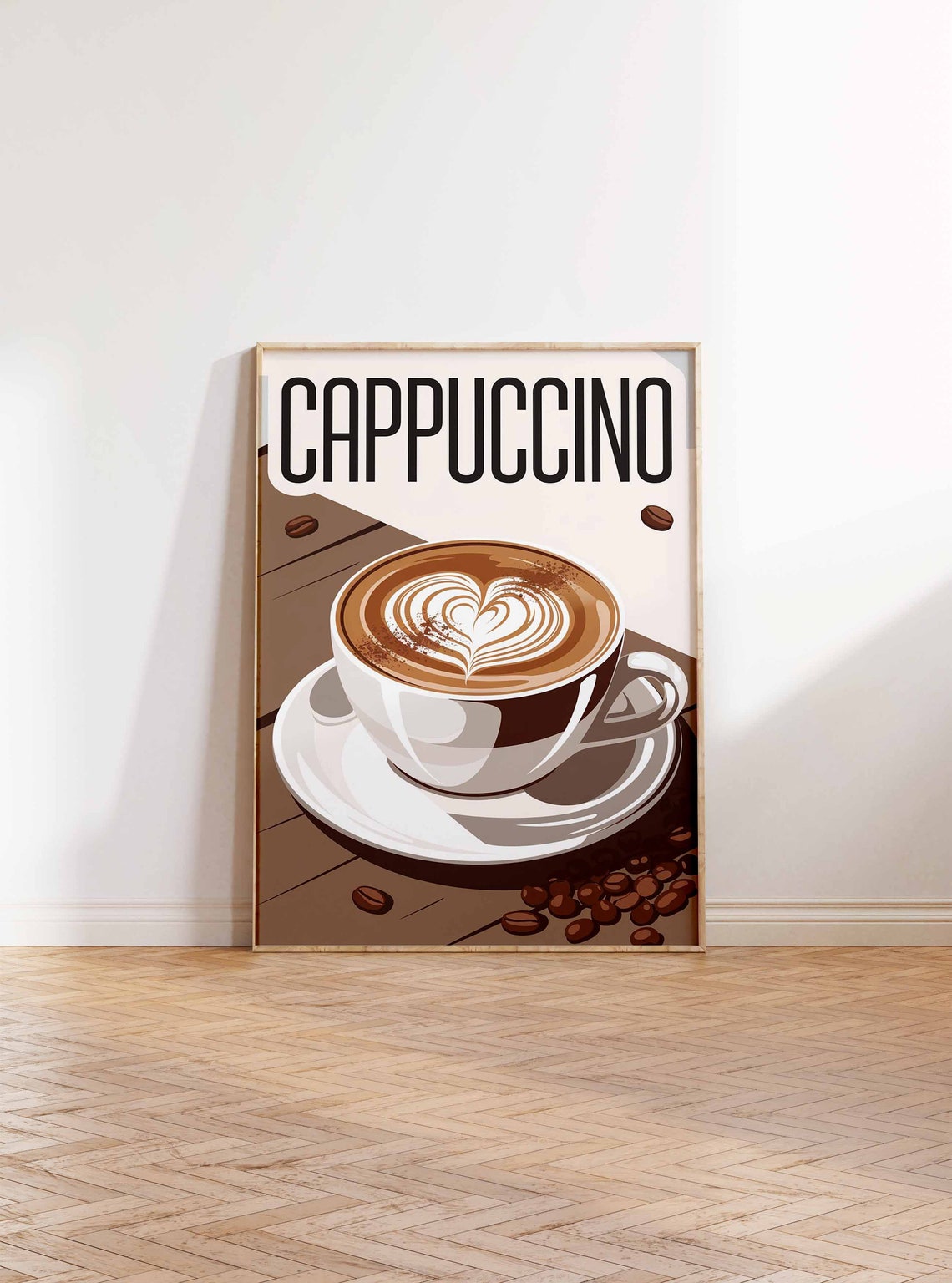 Creamy Cappuccino Heart Latte Art Coffee Cup Kitchen Cafe Poster - Image 2