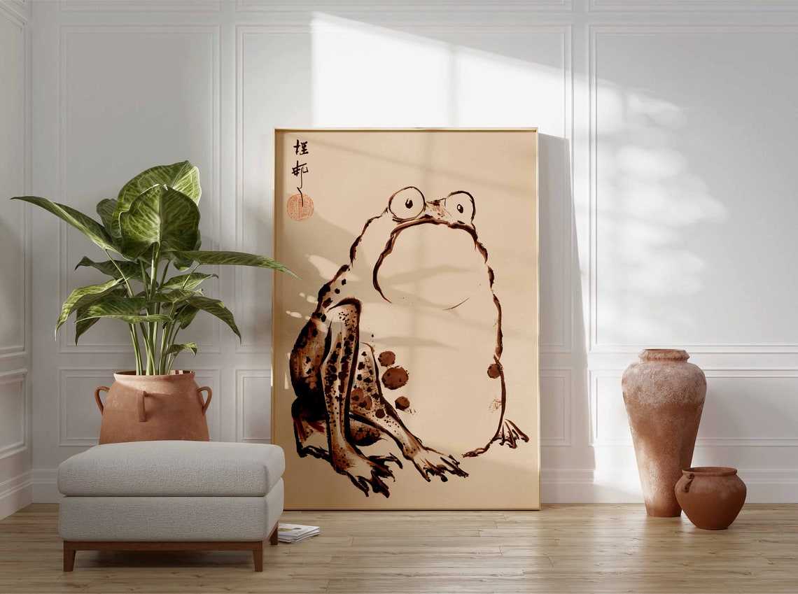 Japanese Frog Print Matsumoto Hoji Japanese Poster Frog Art Animal Gift Animal Print Vintage Japanese Decor Funny Animal Poster - Image 2