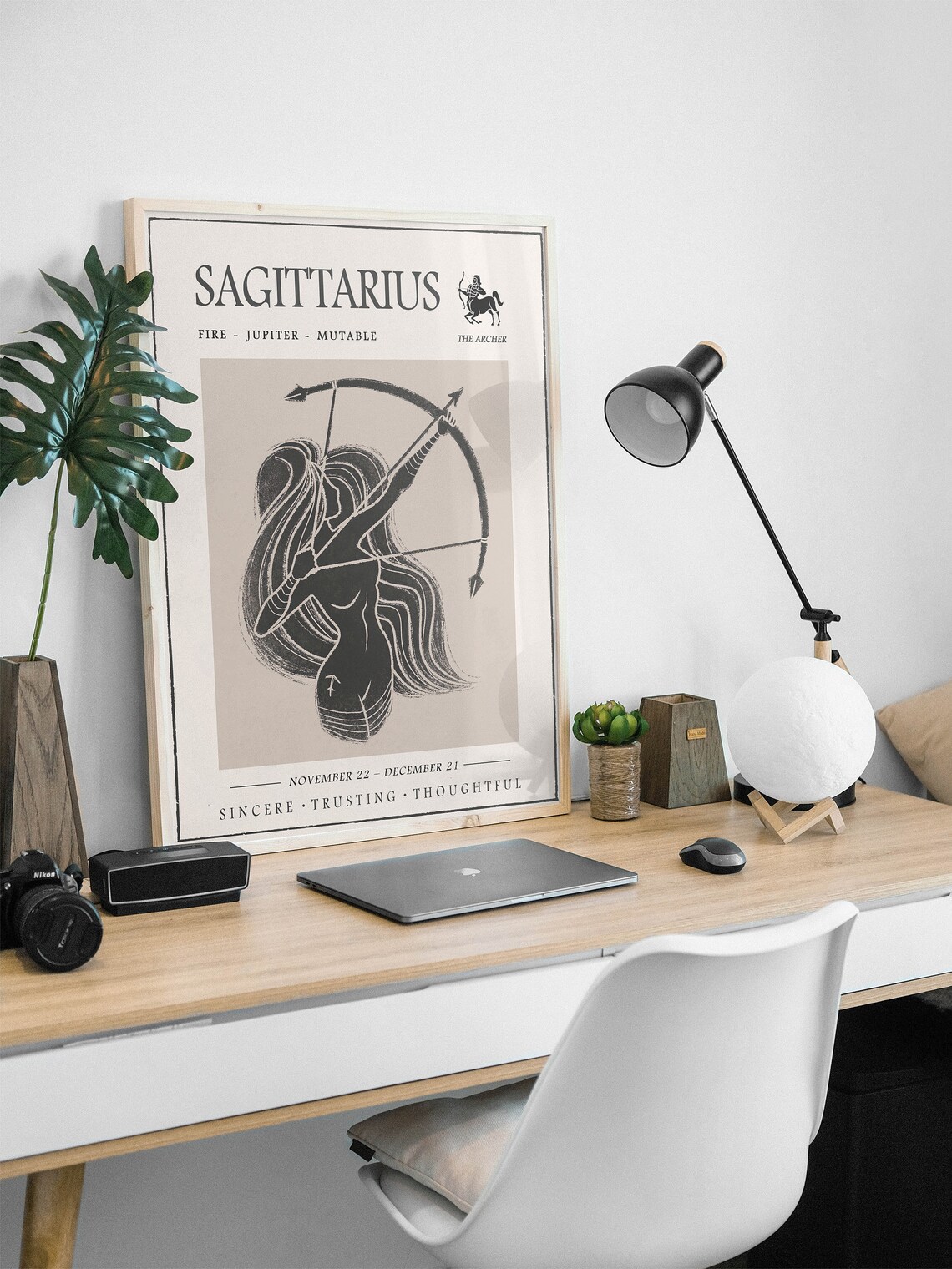 Sagittarius Star Sign Poster, Boho Astrology Art Print - Image 2