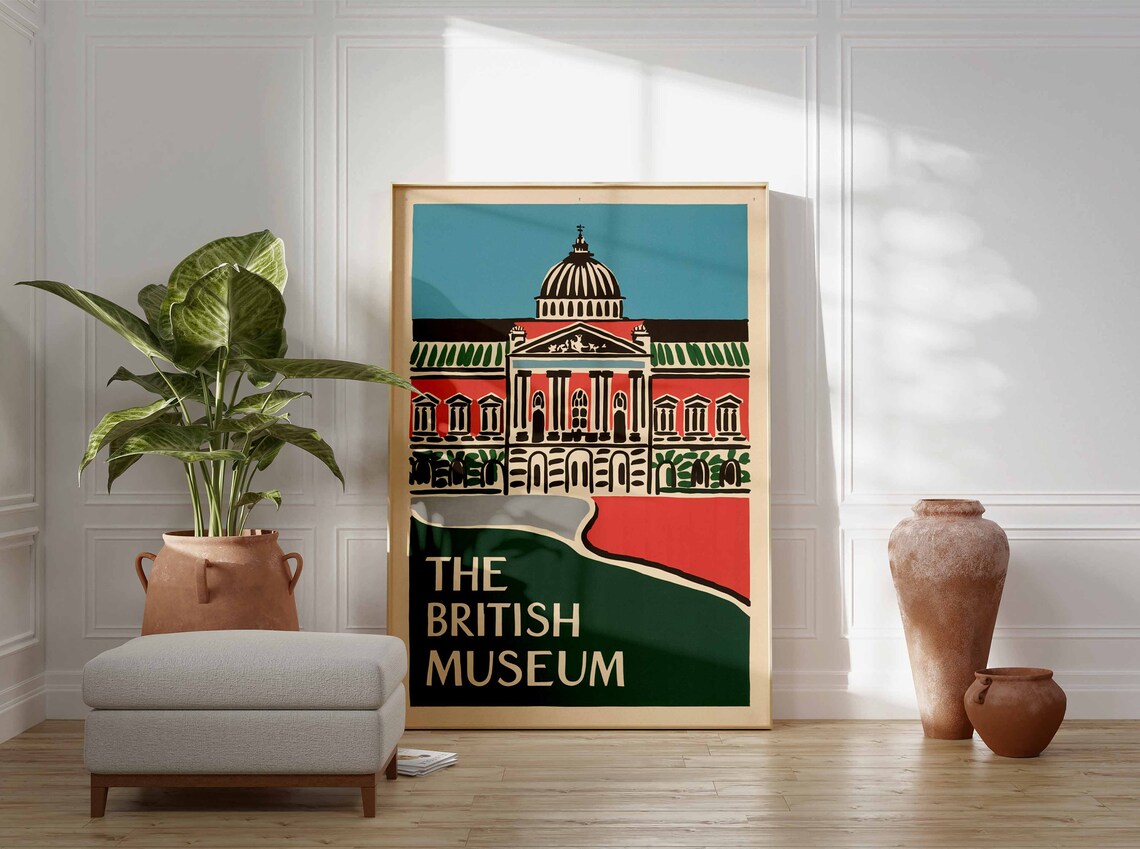 The British Museum Poster London Print London Art London Poster London Travel Print William Morris Print Vintage Decor - Image 3