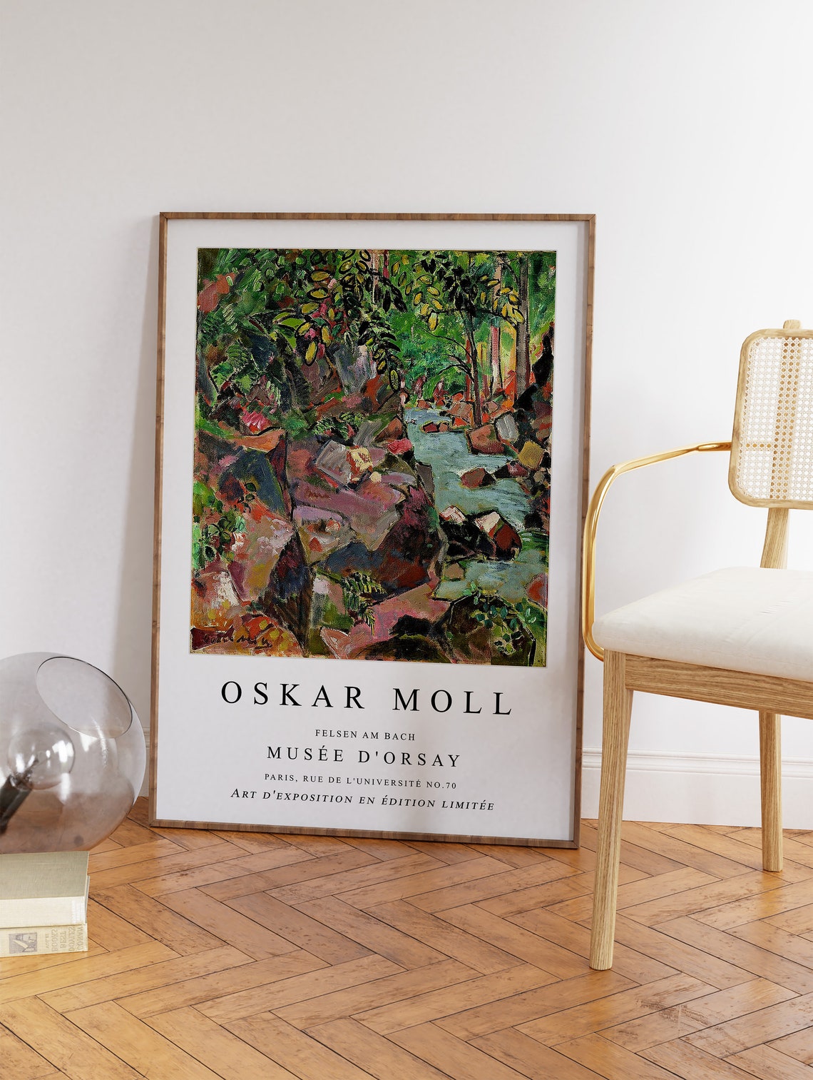 Oskar Moll Felsen Am Bach Expressionist Limited Edition Museum Poster - Image 3