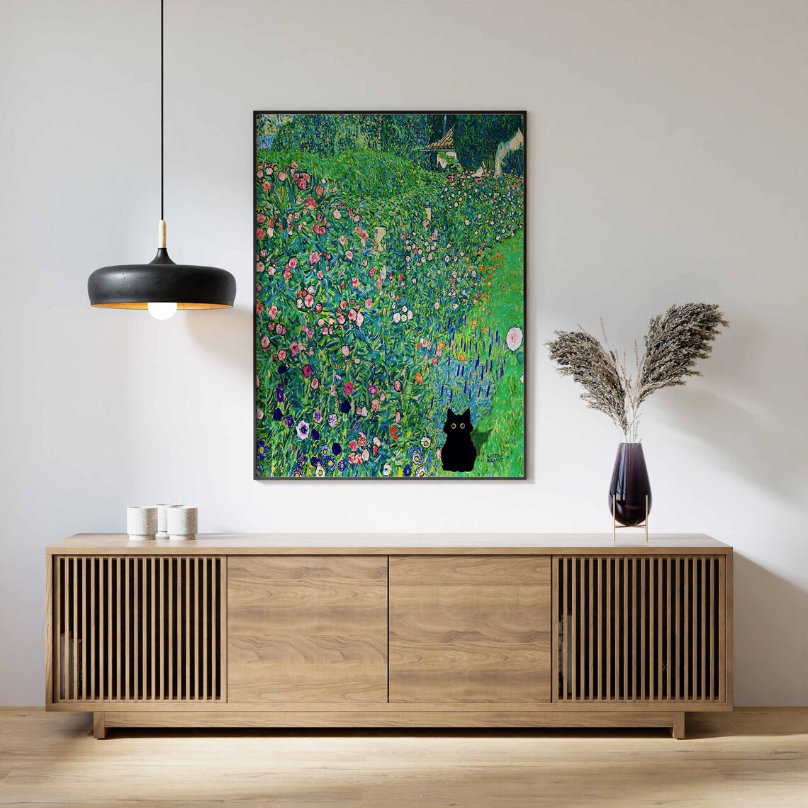 Gustav Klimt Cat Print, Italian Horticultural Landscape - Image 2