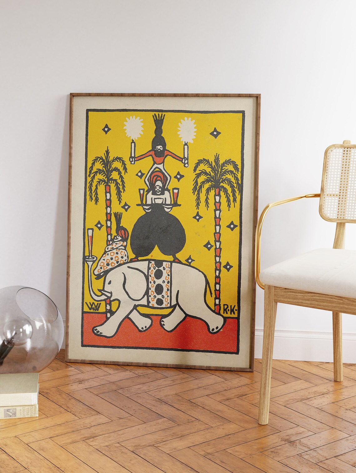 Indian Elephant Vintage Art Print, Spiritual Decor - Image 3