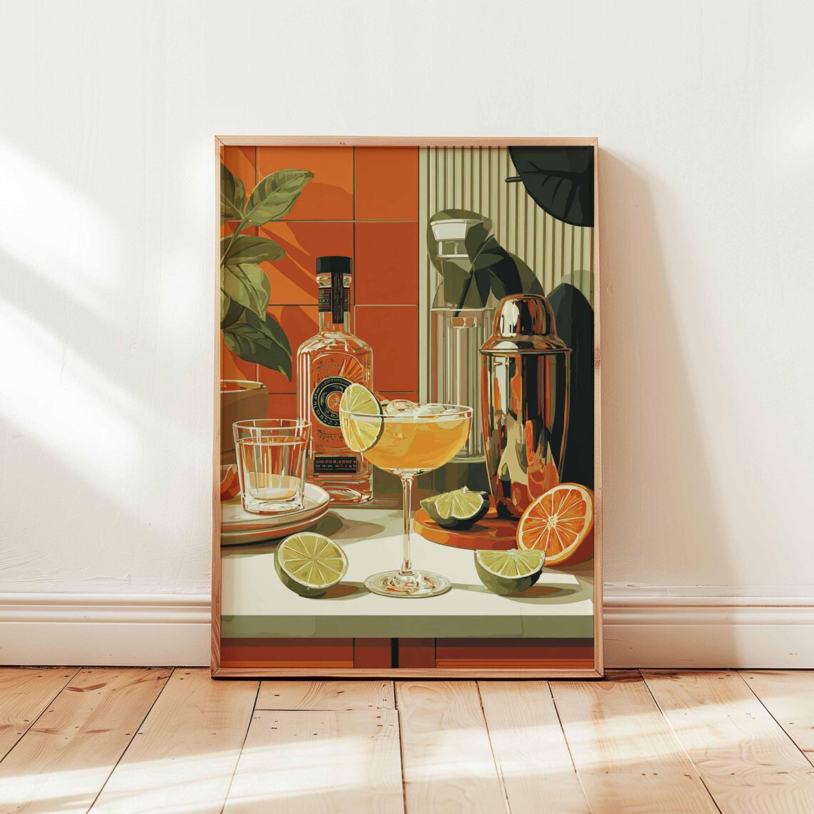Margarita Cocktail Drink Poster, Mexican Bar Art Print