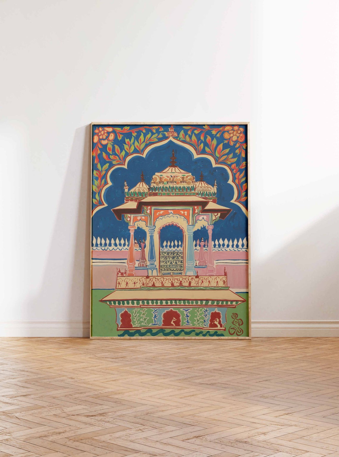 Pichwai Lakeside Domed Pavilion Palace Serene Water Art Poster - Image 2