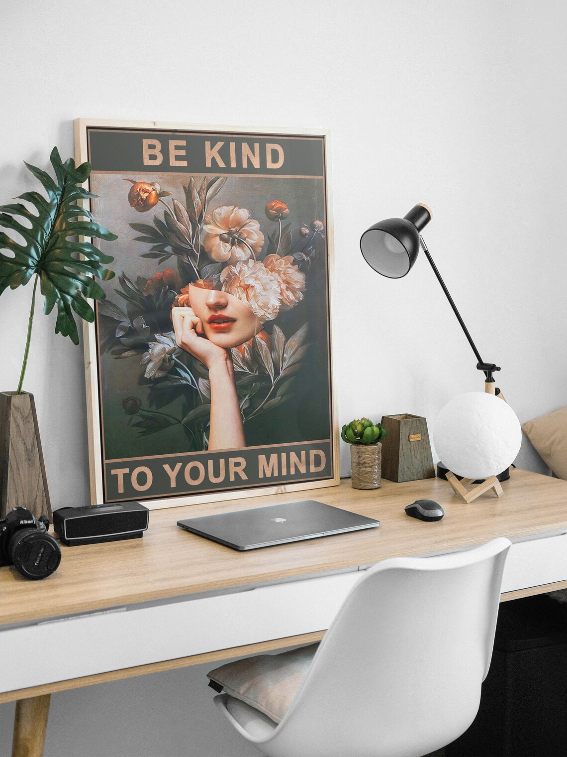 Be Kind To Your Mind Floral Vintage Poster Print - Image 2