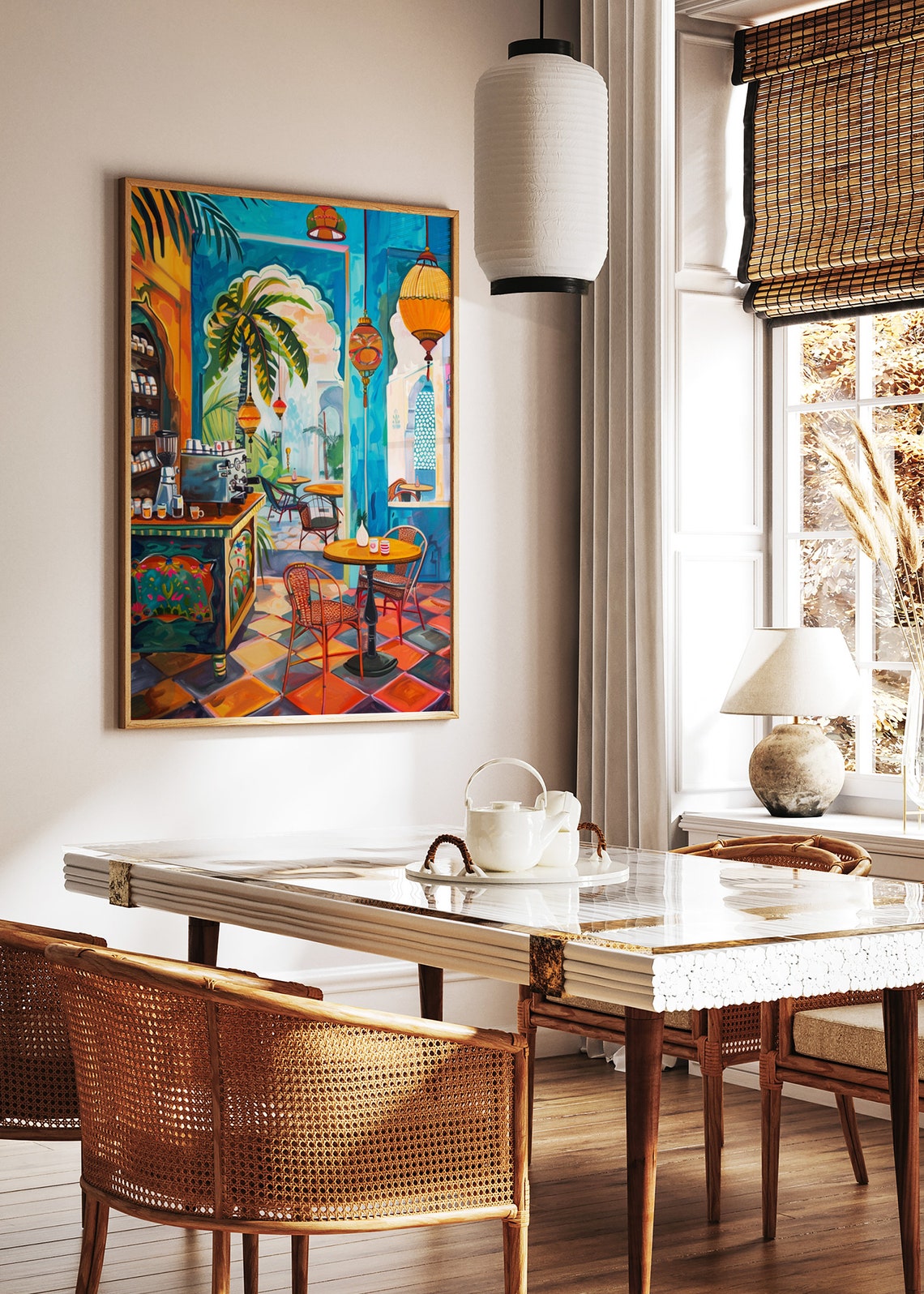 Colorful Moroccan Cafe Espresso Morning Art Kitchen Wall Poster - Image 2