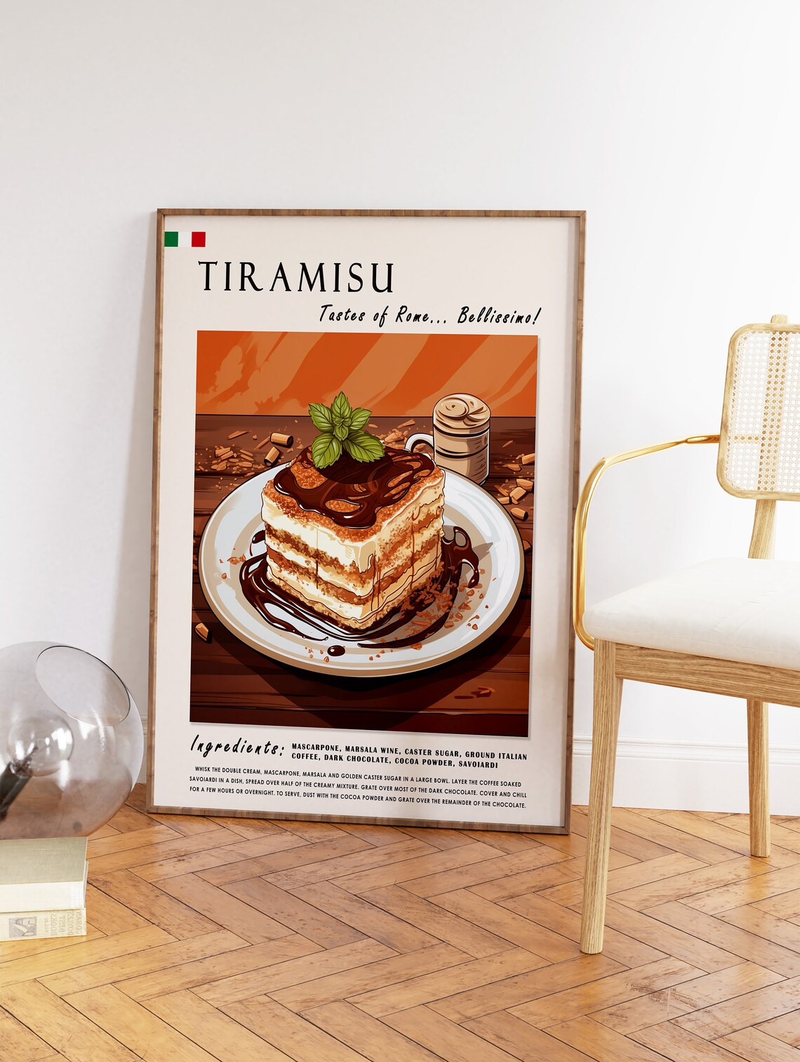Tiramisu Poster, Italian Dessert Kitchen Art Print - Image 2