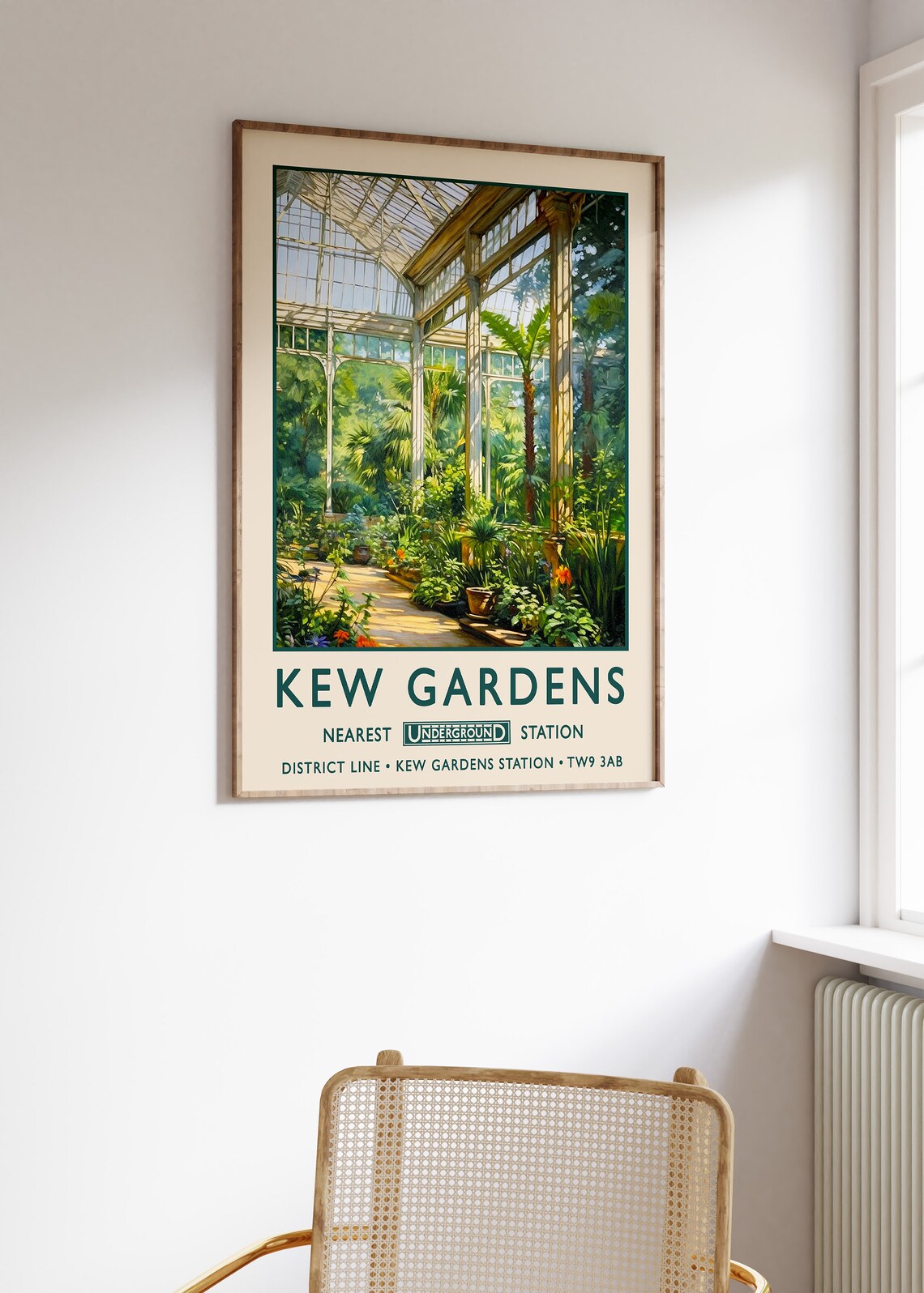 Kew Gardens London Botanical Vintage Travel Poster - Image 3