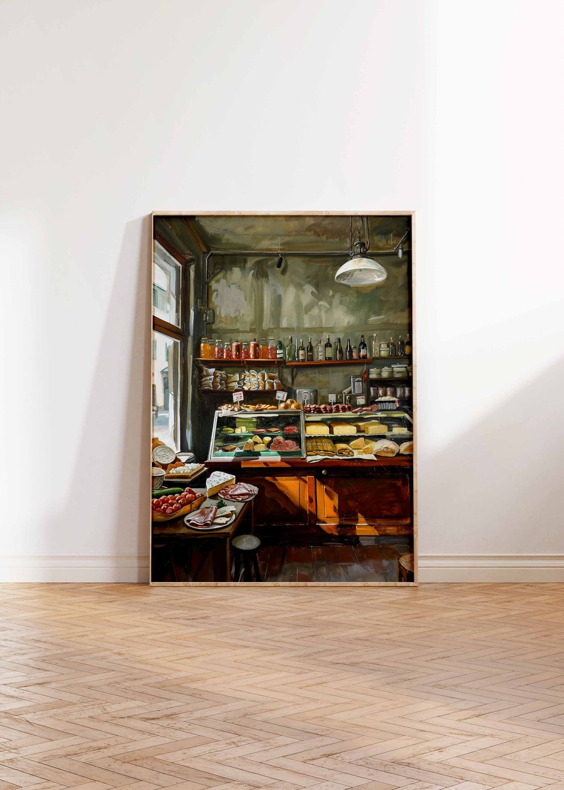 Old World Delicatessen Interior Cured Meats Cheese Counter Poster - Image 2