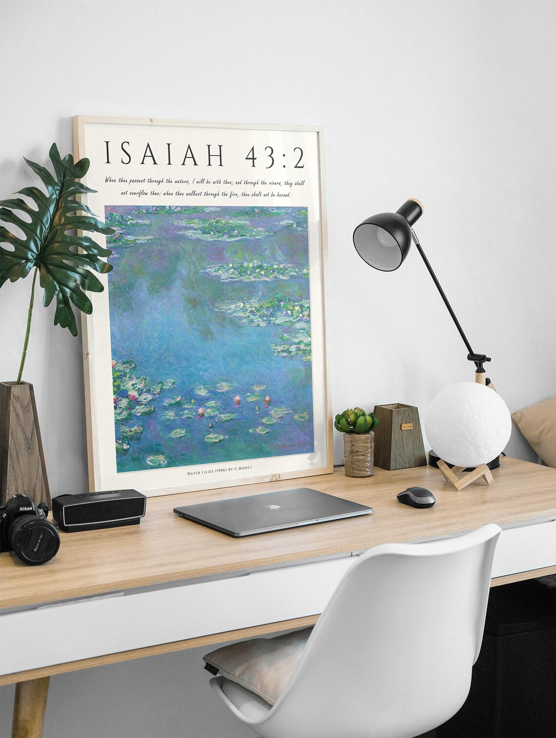 Monet-Inspired Bible Verse Floral Art Print - Image 2