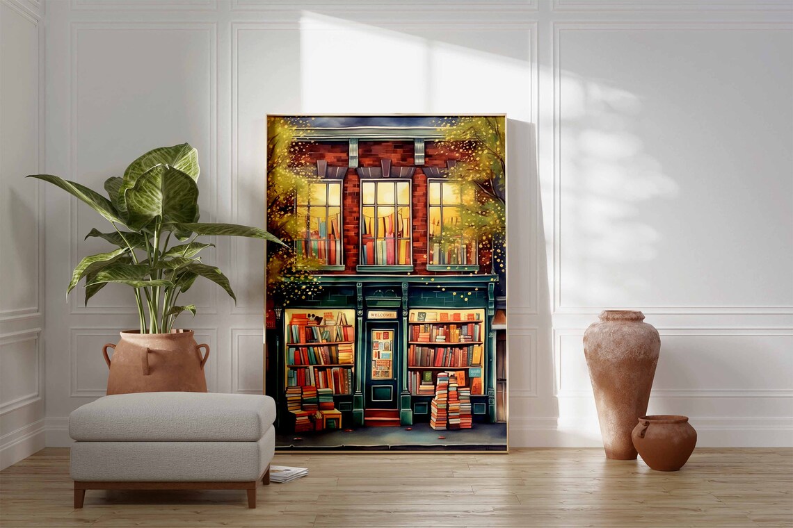 Vintage Book Store Poster Print, Retro Reading Art - Image 2