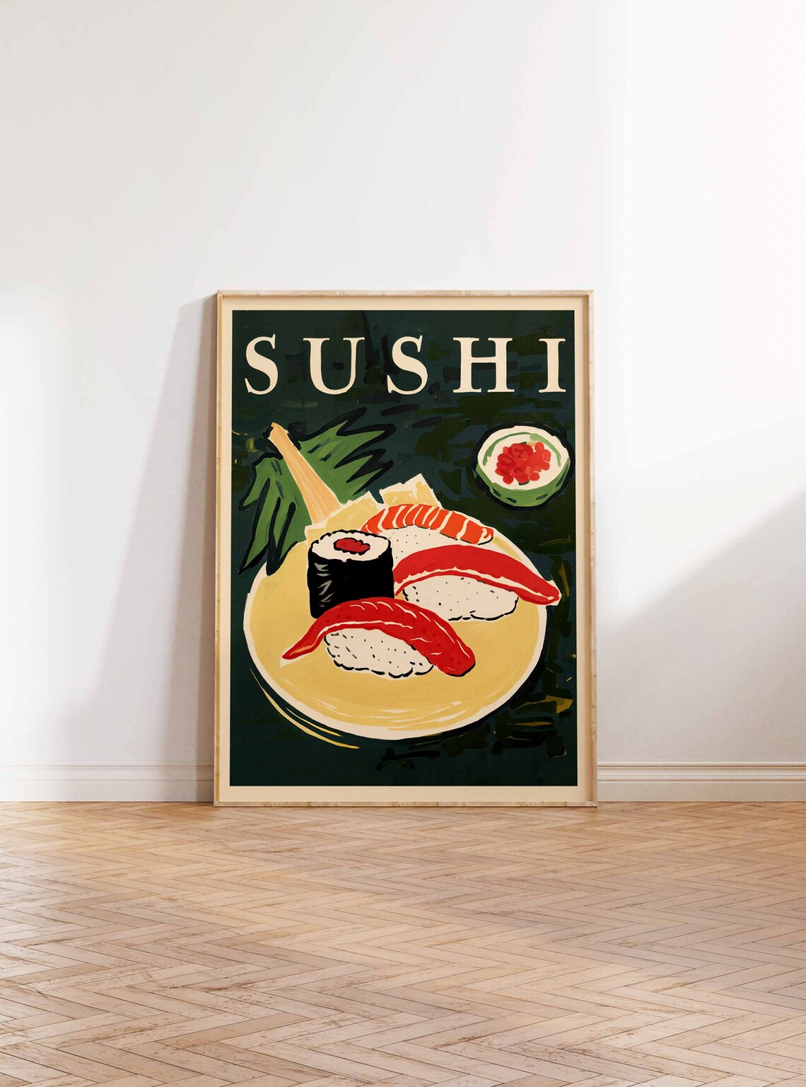 Sushi Platter Nigiri Maki Rolls Wasabi Japanese Food Art Poster - Image 2