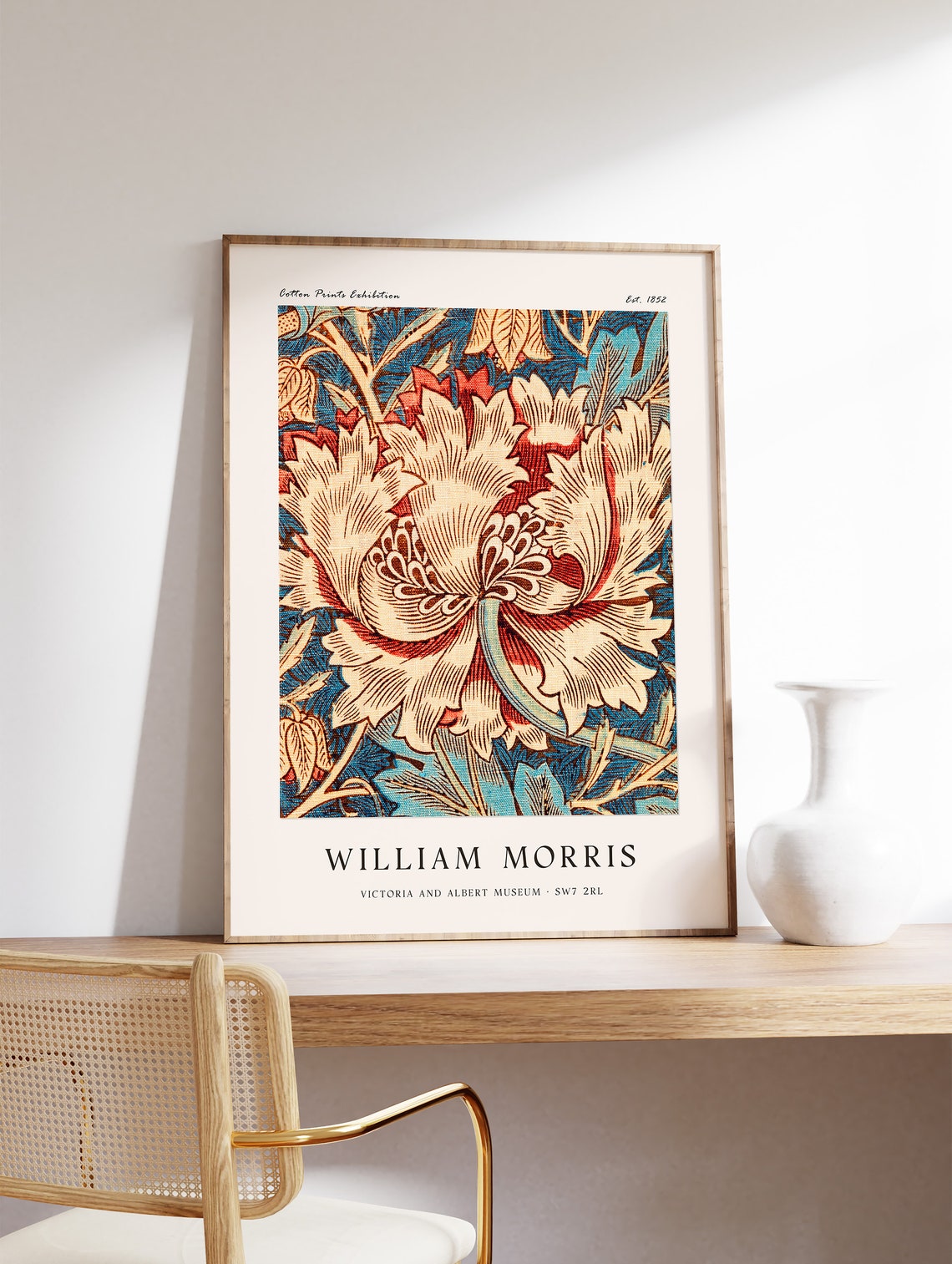 William Morris Honeysuckle Floral Cotton Prints Exhibition Poster - Image 3