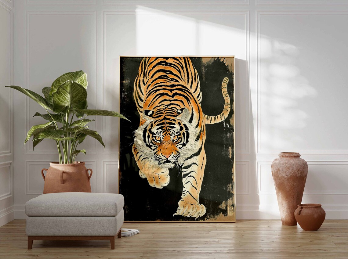 Tiger Print, Vintage Japanese-Inspired Tiger Poster - Image 2