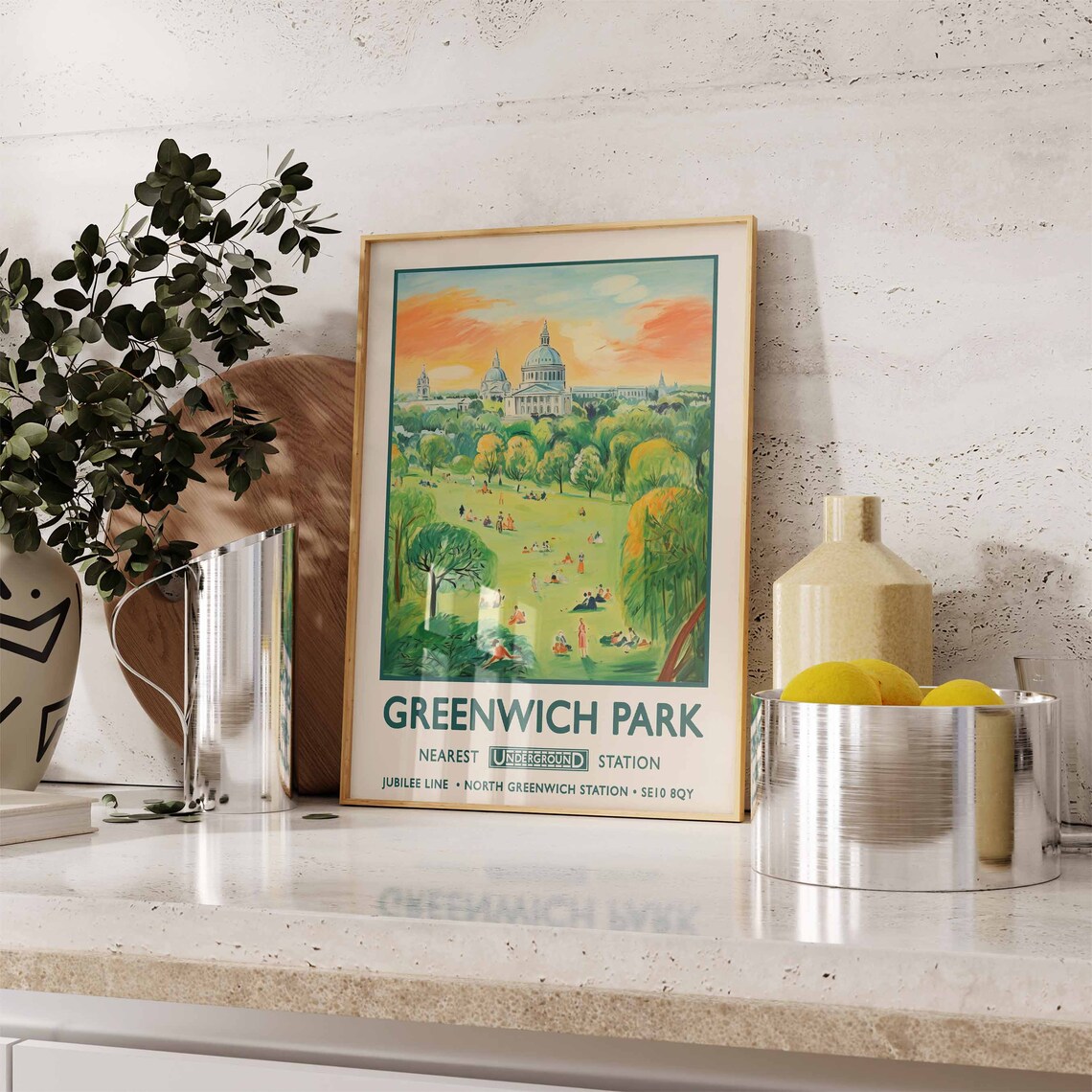 Greenwich Park London Print, William Morris Floral Vintage - Image 2