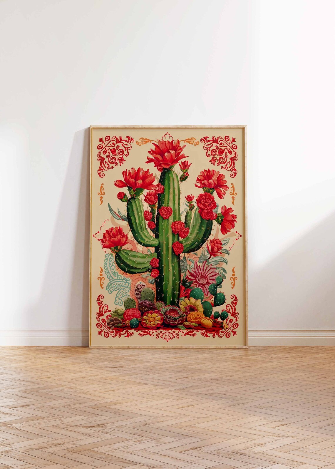 Vintage Mexican Cactus Poster Poster Print - Image 3