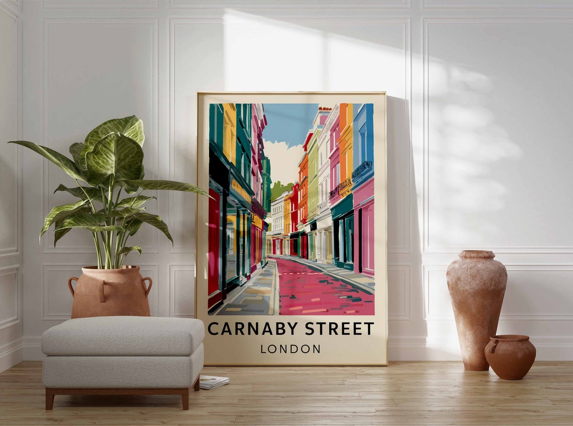 Carnaby Street Poster London Print London Art London Poster London Travel Print William Morris Print Retro London Art - Image 3
