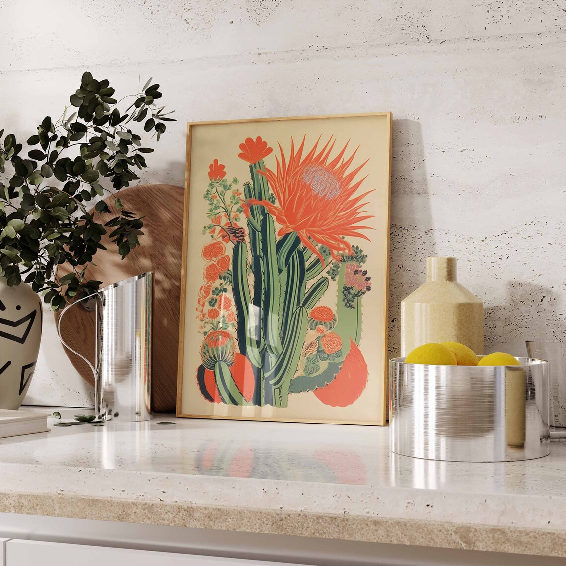 Mexican Cactus Colourful Latin Decor Poster - Image 3